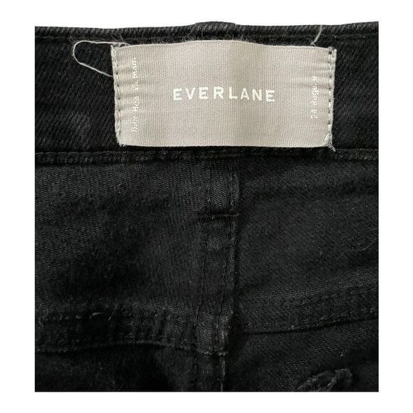 EVERLANE- Black Kick Crop Jeans with Raw Hem‎ Size 24R - Picture 7 of 9